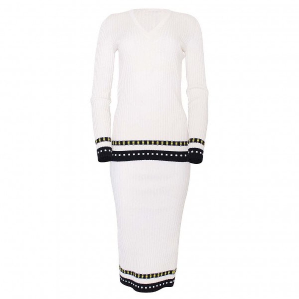 Victoria Beckham ribbed knit cream sweater TOP ONLY 2-4/S?